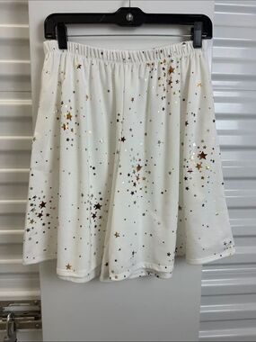 BOMBOM White Star-Print Elastic-Waist Shorts